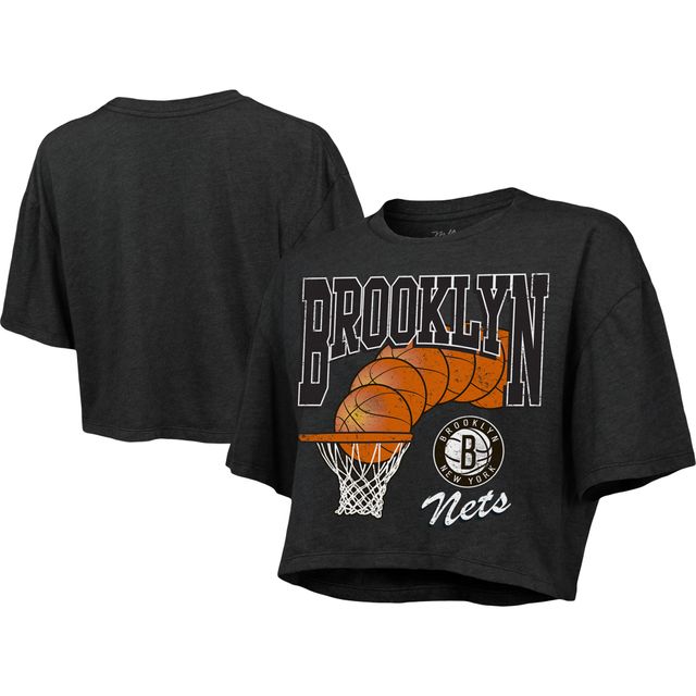 Majestic Threads Charcoal Brooklyn Nets Bank Shot T-shirt court pour femme