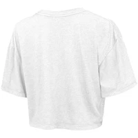 Women's Majestic Threads White Brooklyn Nets Drip Gloss Crop Top