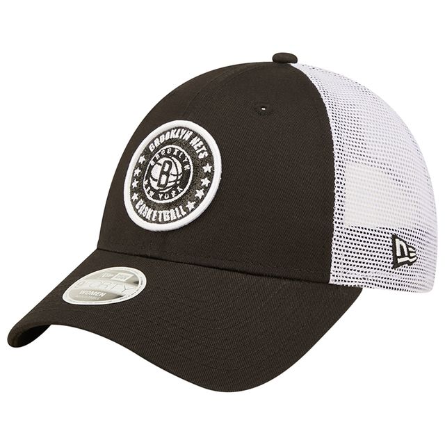 Casquette Snapback 9FORTY Brooklyn Nets Glitter Patch New Era pour femme, noir/blanc