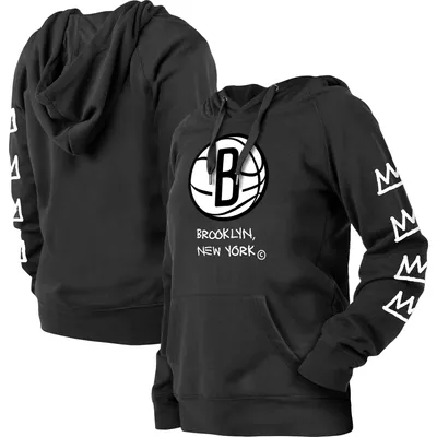 Women's New Era Black Brooklyn Nets 2022/23 City Edition Raglan Pullover Hoodie