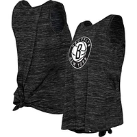 Women's New Era Black Brooklyn Nets Space Dye Active Tank Top