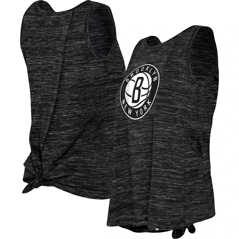 Women's New Era Black Brooklyn Nets Space Dye Active Tank Top