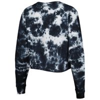 Women's New Era Black Brooklyn Nets Tie Dye Cropped Long Sleeve T-Shirt