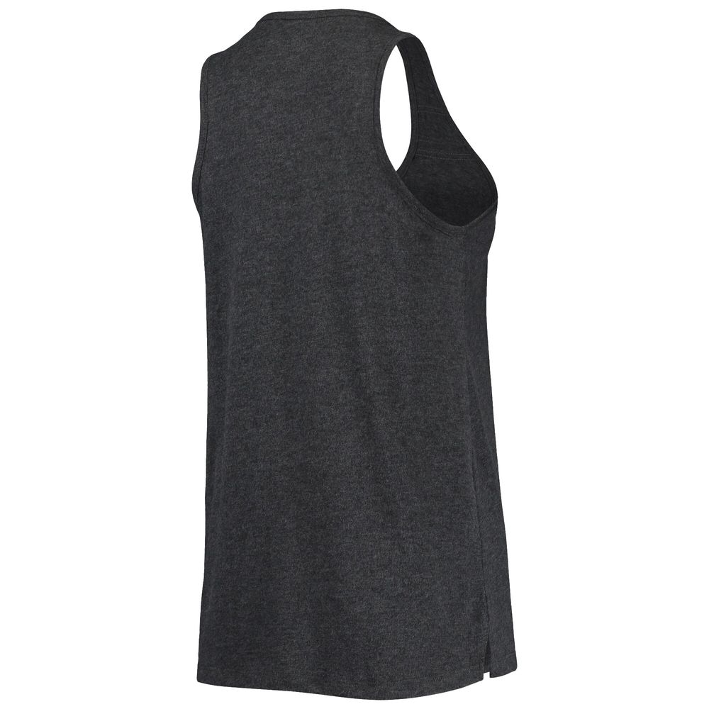 Women's New Era Heathered Black Brooklyn Nets Scoop-Neck Racerback Tank Top