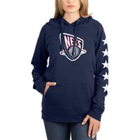 Women's New Era Navy Brooklyn Nets 2021/22 City Edition Pullover Hoodie