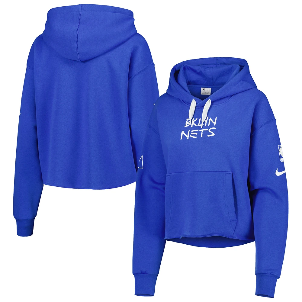 Women's Nike Royal Brooklyn Nets 2022/23 City Edition Courtside Pullover Hoodie