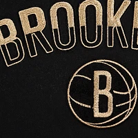 Women's Pro Standard  Black Brooklyn Nets Glam Cropped Pullover Sweatshirt