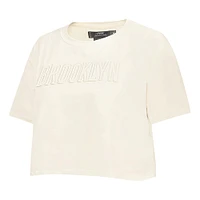 Women's Pro Standard  Cream Brooklyn Nets Neutral Boxy Crop T-Shirt