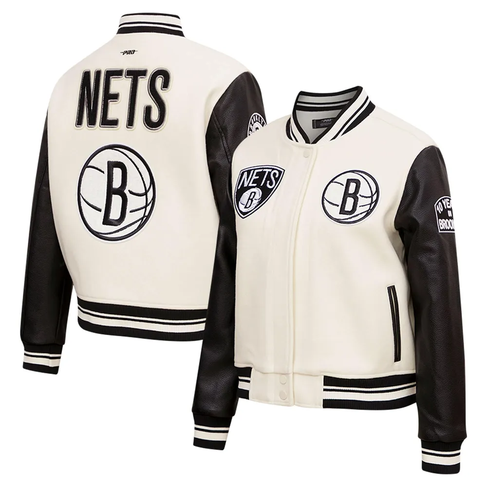 Pro Standard Women's Brooklyn Nets Denim Varsity Bomber Jacket