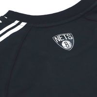 Women's Qore Black Brooklyn Nets Cozy Team Crop Long Sleeve T-Shirt