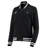 Women's Qore Black Brooklyn Nets Nostalgic Full-Snap Tracksuit Jacket