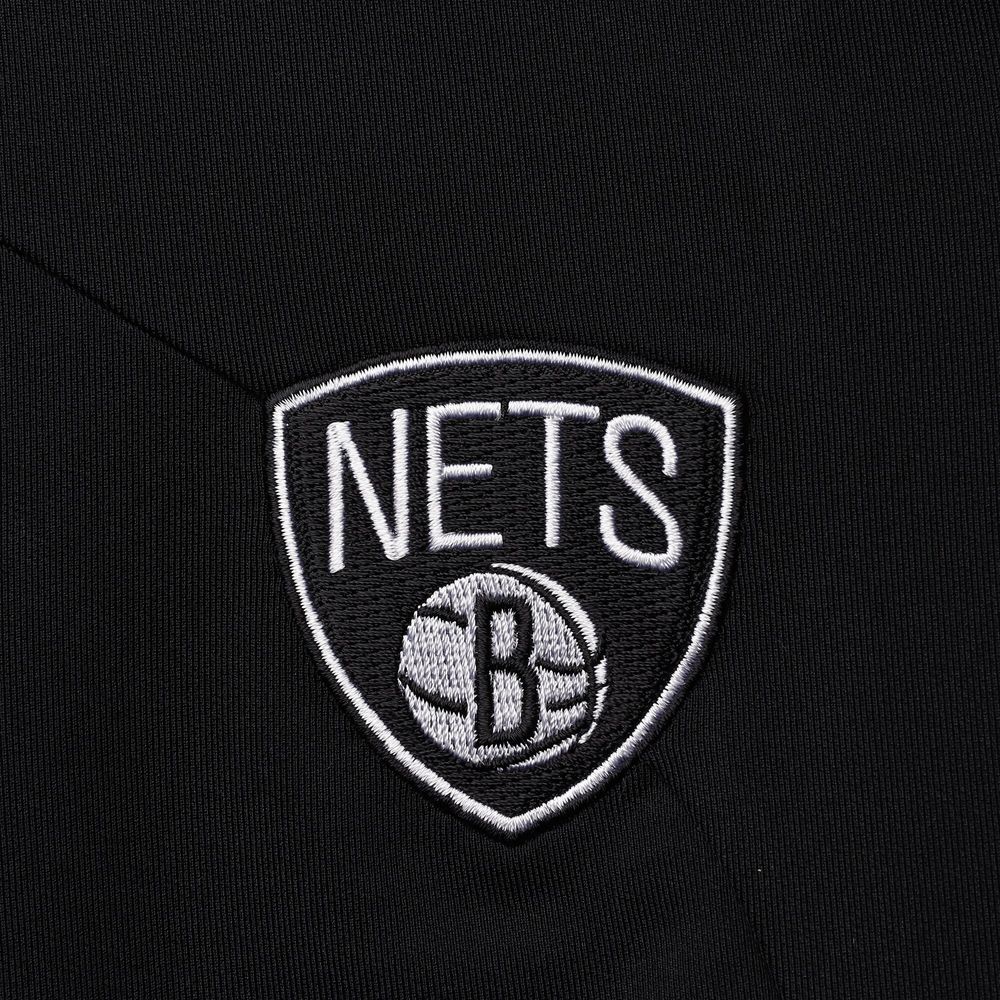 Women's Qore Black Brooklyn Nets Nostalgic Full-Snap Tracksuit Jacket