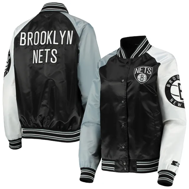 Men's Brooklyn Nets Starter Black/Gray The Pro II Half-Zip Jacket
