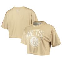 Women's Tan Brooklyn Nets Sand Crop Top