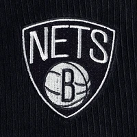 Sweat à capuche en velours Touch Brooklyn Nets End Line pour femme, noir