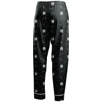 Women's WEAR by Erin Andrews Black Brooklyn Nets - Long Sleeve Button-Up Shirt & Pants Sleep Set