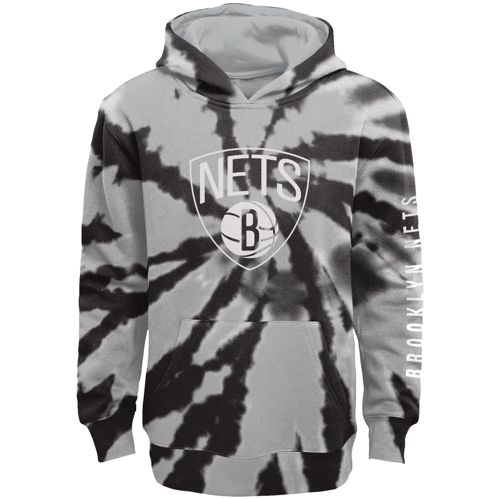 Junior Noir / Argent Brooklyn Nets Déclaration Édition Tie-Dye Sweat à capuche