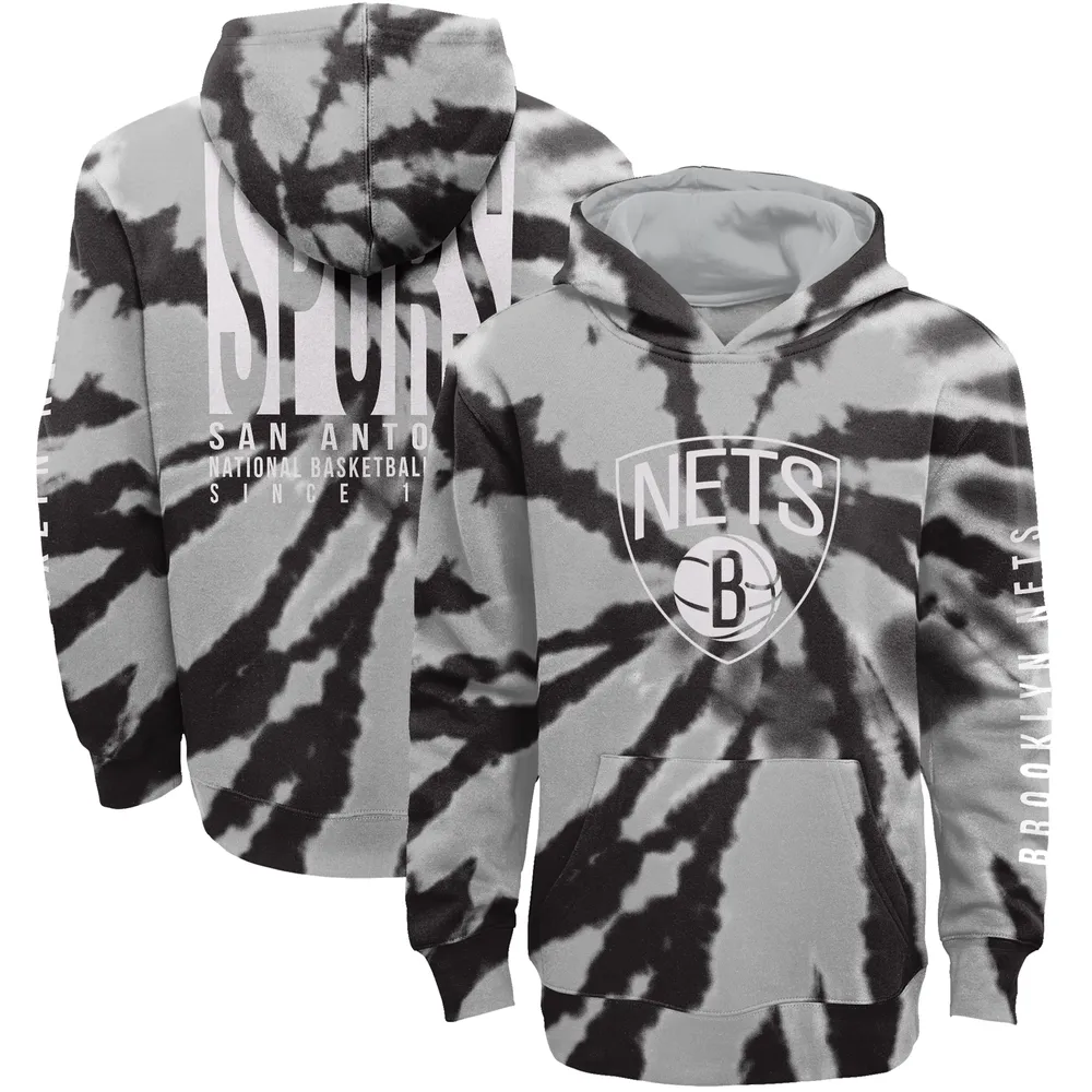 Junior Noir / Argent Brooklyn Nets Déclaration Édition Tie-Dye Sweat à capuche