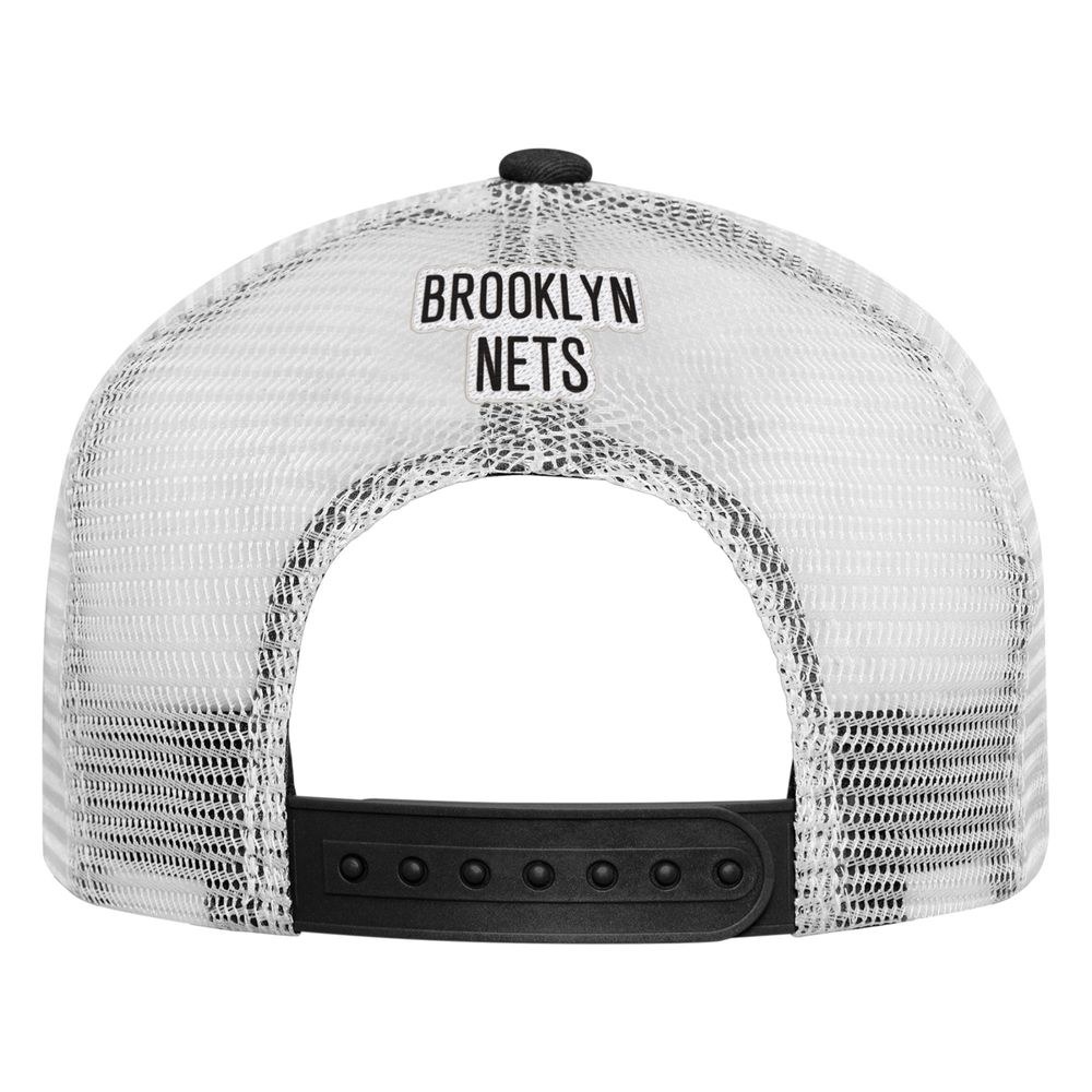 Youth Black Brooklyn Nets Foam Front - Trucker Snapback Hat