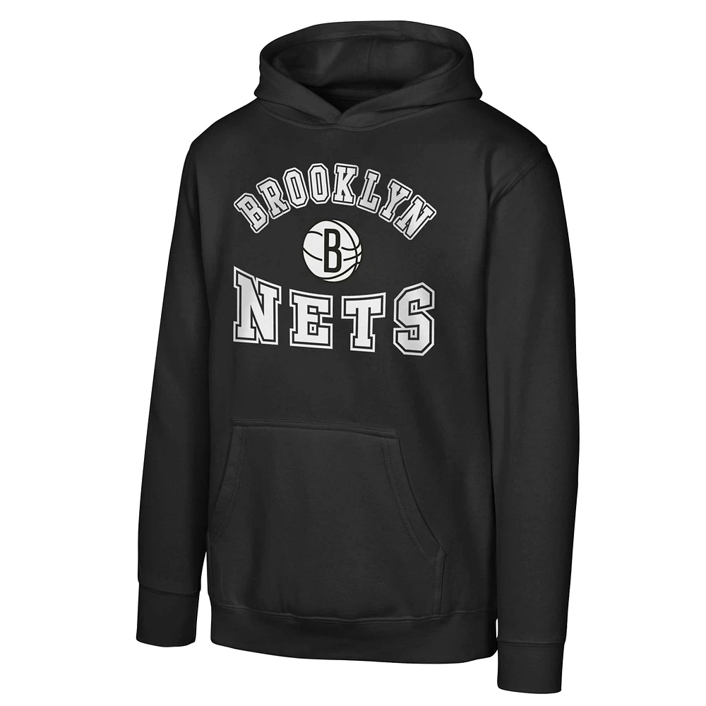 Sweat à capuche en polaire noir pour jeunes Brooklyn Nets Home Town