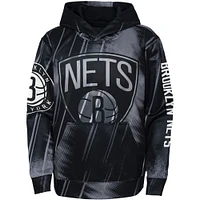Youth Black Brooklyn Nets Outside the Key - Pullover Hoodie