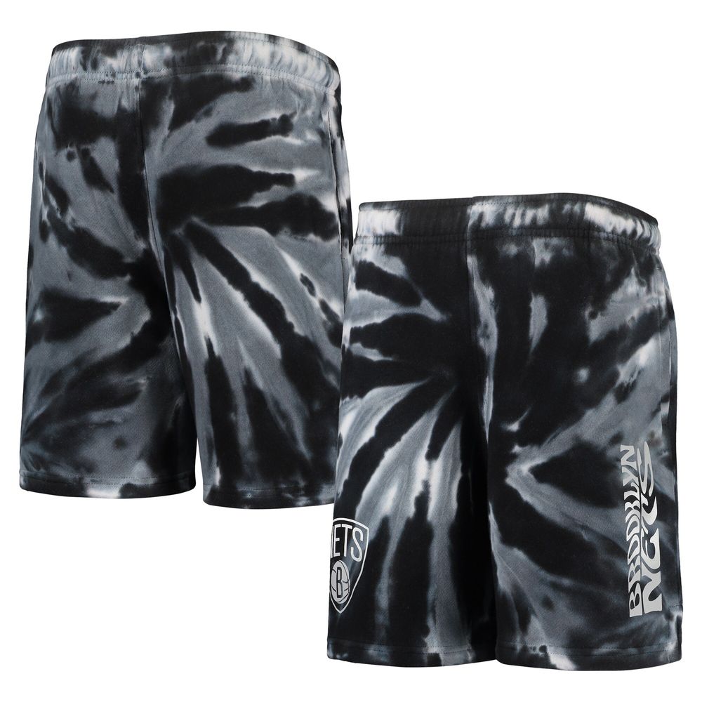 Youth Black Brooklyn Nets Santa Monica Tie-Dye Shorts