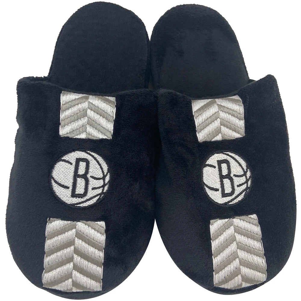 Youth FOCO Brooklyn Nets Team Stripe Slippers