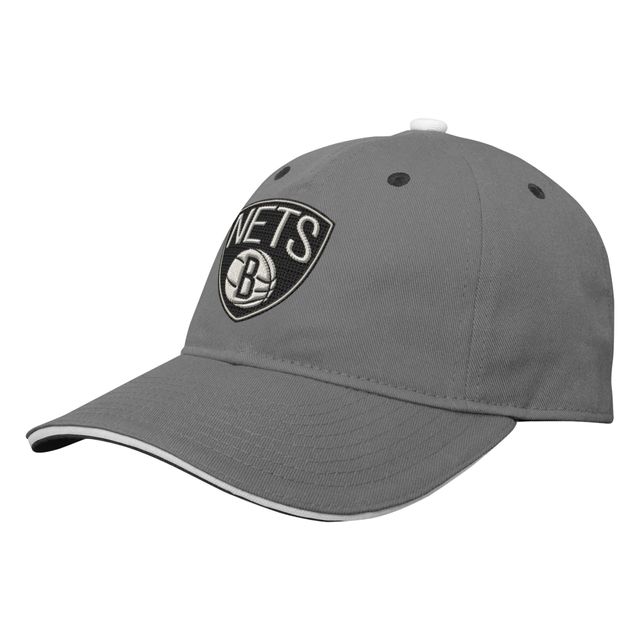 Junior gris Brooklyn Nets Logo Mode Slouch - Chapeau réglable