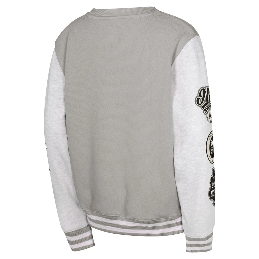 Youth Gray Brooklyn Nets Star Treatment Pullover Sweatshirt