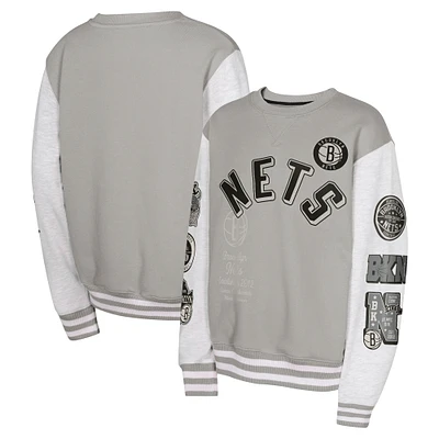 Sweat-shirt à enfiler gris pour jeunes Brooklyn Nets Star Treatment