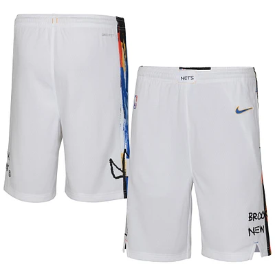 Youth Jordan Brand White Brooklyn Nets 2022/23 City Edition Swingman Shorts