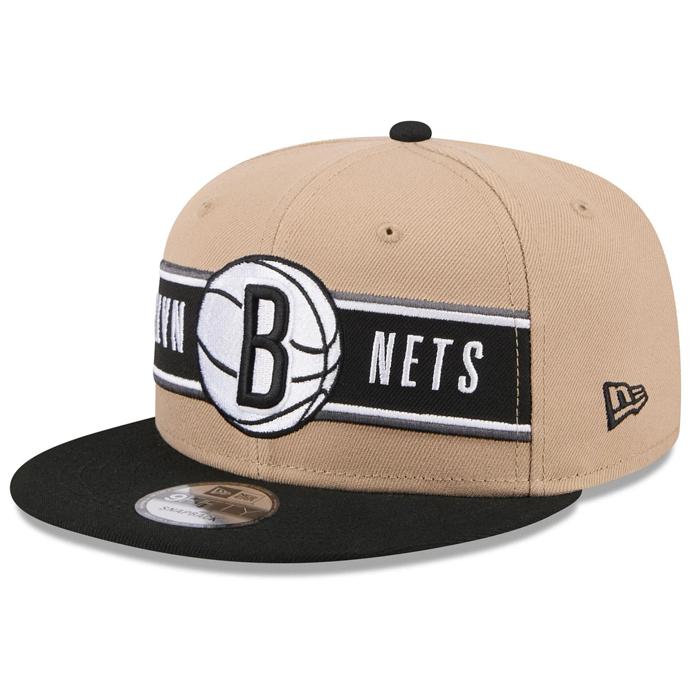 Casquette Snapback Brooklyn Nets 2024 NBA Draft 9FIFTY New Era marron/noir pour jeune