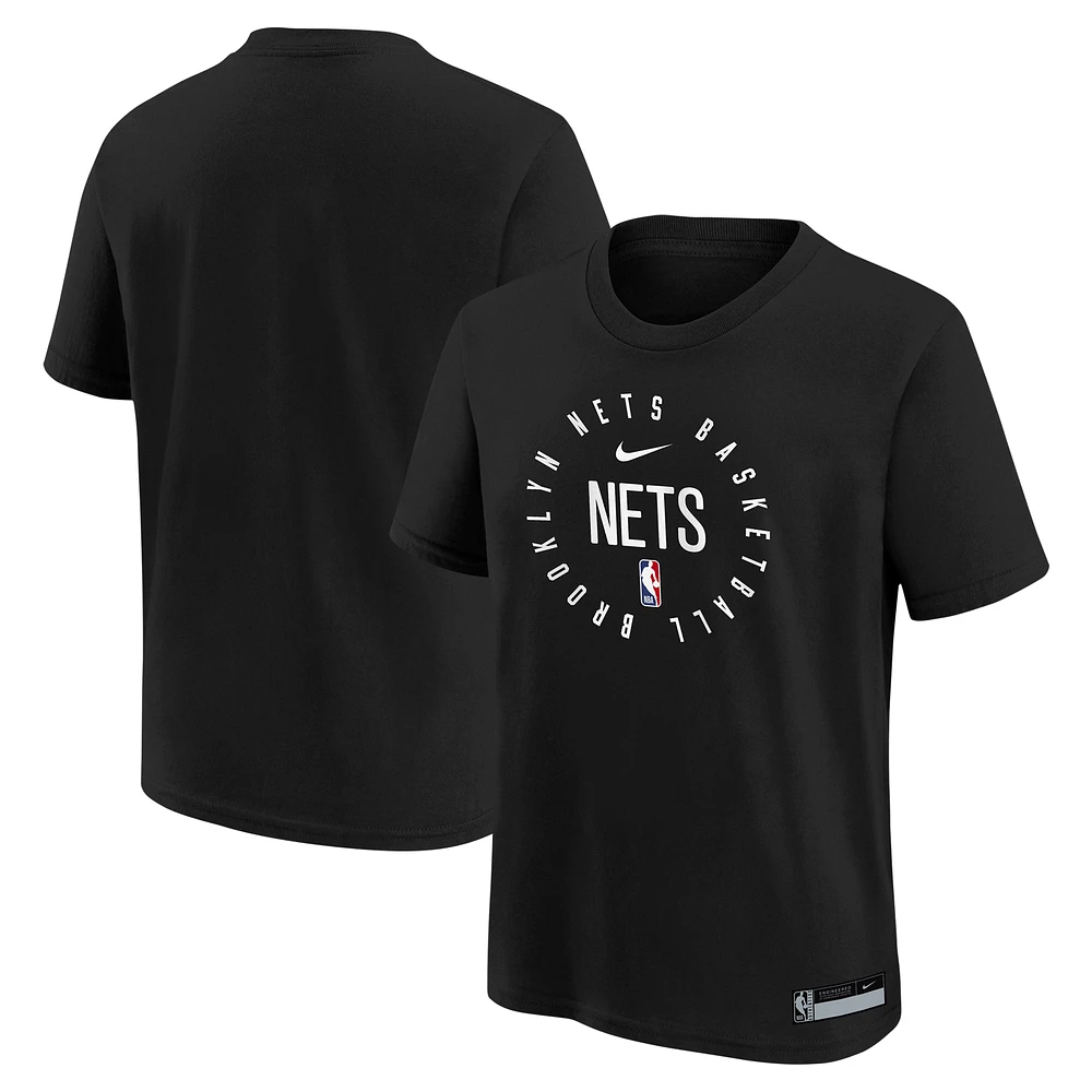 T-shirt Nike noir pour jeunes Brooklyn Nets Practice Legend