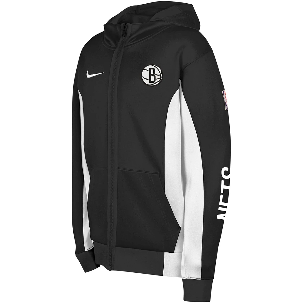 Youth Nike Black Brooklyn Nets Showtime Performance Full-Zip Hoodie