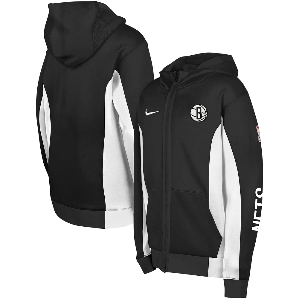 Sweat à capuche entièrement zippé Nike Brooklyn Nets Showtime Performance pour jeune noir