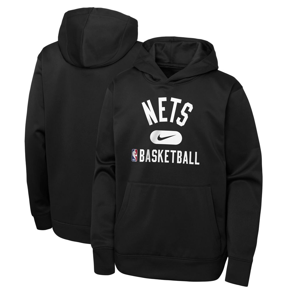 Youth Nike Black Brooklyn Nets Spotlight Performance Pullover - Hoodie