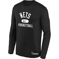 Youth Nike Black Brooklyn Nets Team Essential Practice - Performance Long Sleeve T-Shirt