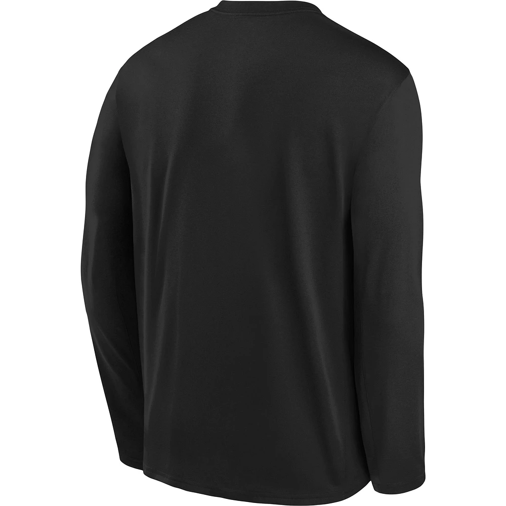 Youth Nike Black Brooklyn Nets Team Essential Practice - Performance Long Sleeve T-Shirt