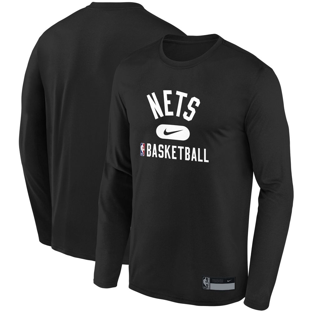 Youth Nike Black Brooklyn Nets Team Essential Practice - Performance Long Sleeve T-Shirt