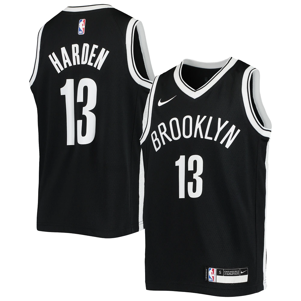 Maillot Nike Swingman James Harden noir Brooklyn Nets pour jeune - Édition Icon