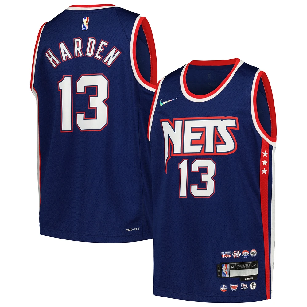 Maillot Nike Swingman James Harden pour jeunes Brooklyn Nets, bleu marine - Édition City