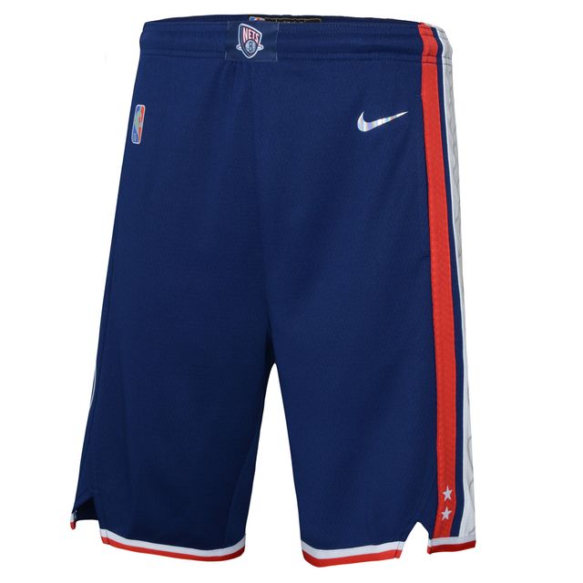 Junior Nike Navy Brooklyn Nets 2021/22 Ville Édition Courtside Swingman Shorts