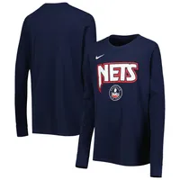 Youth Brooklyn Nets Nike Navy Local Performance Long Sleeve T-Shirt