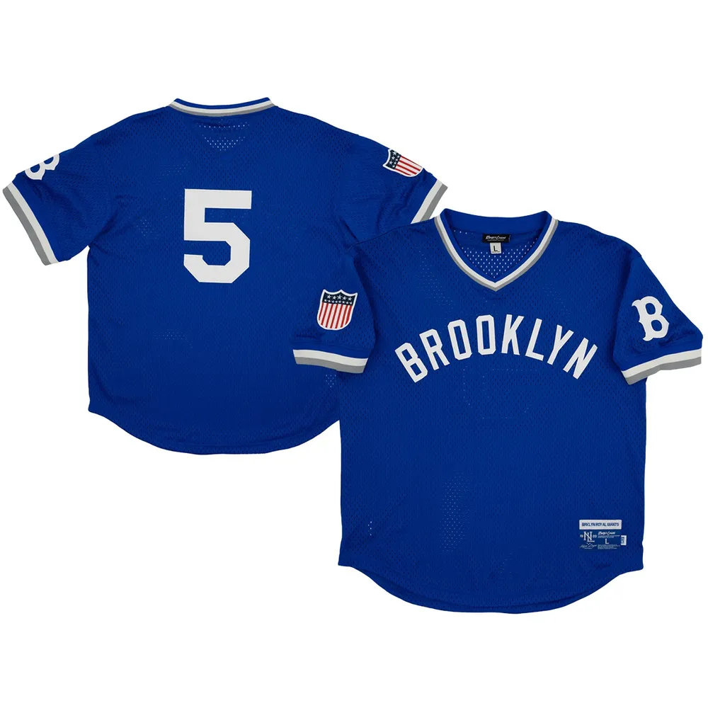 Men's Rings & Crwns #5 Royal Brooklyn Giants Mesh Replica V-Neck Jersey