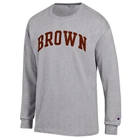 Men's Champion  Heather Gray Brown Bears Basic Arch Long Sleeve T-Shirt