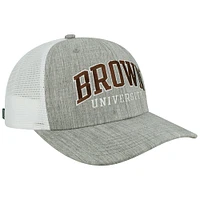 Men's Heather Gray/White Brown Bears Arch Trucker Snapback Hat