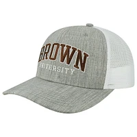 Men's Heather Gray/White Brown Bears Arch Trucker Snapback Hat