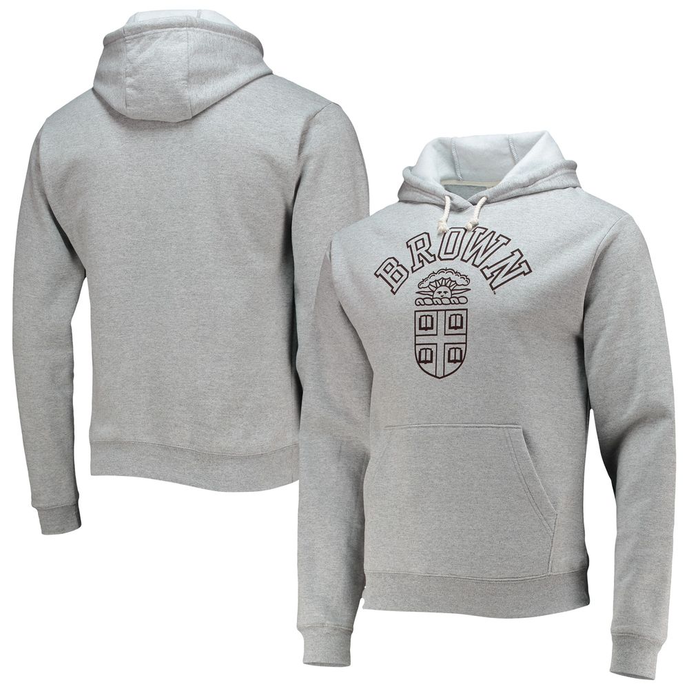 Men's League Collegiate Wear Heathered Gray Brown Bears Seal Neuvo Essential Fleece Pullover Hoodie