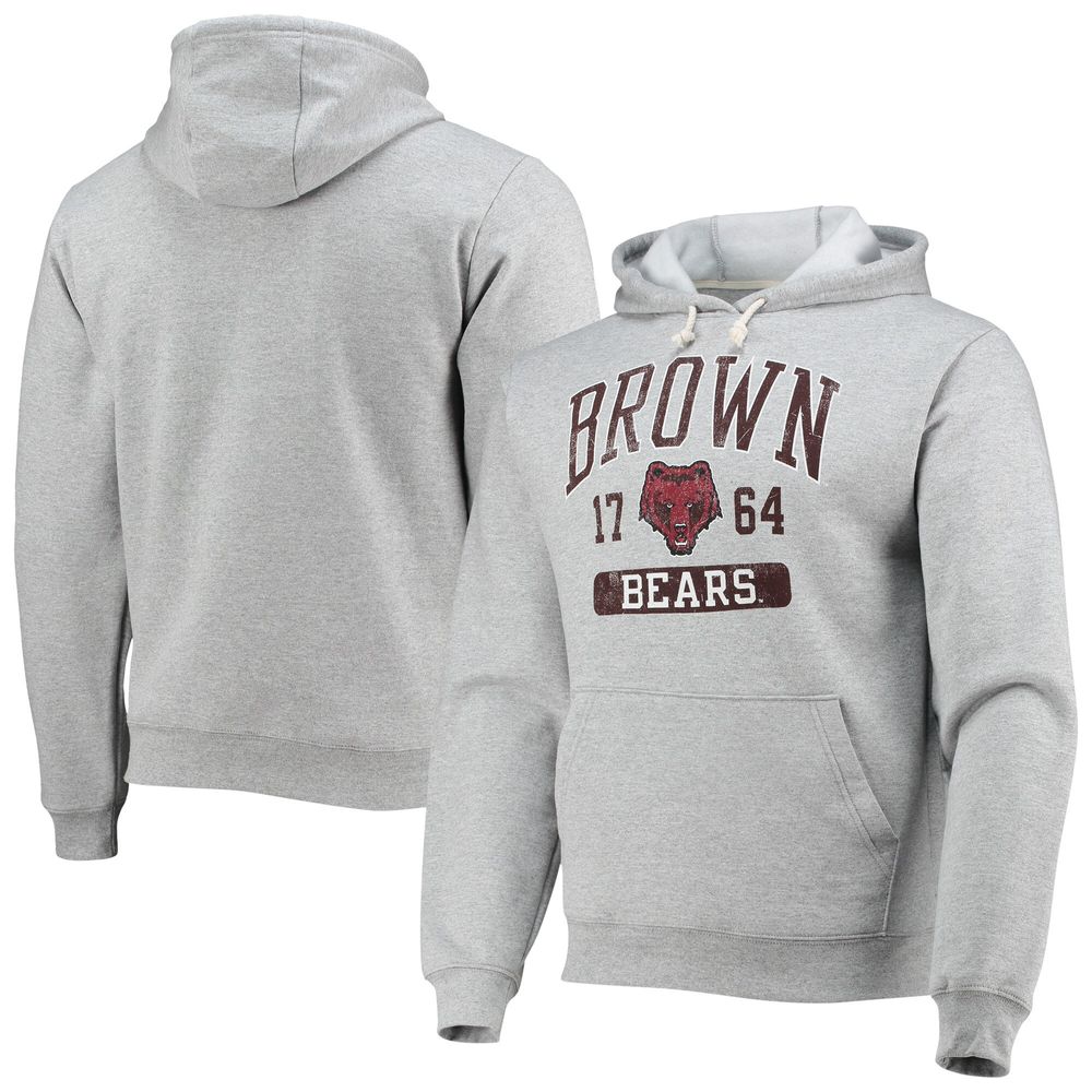 Men's League Collegiate Wear Heathered Gray Brown Bears Volume Up Essential Fleece Pullover Hoodie