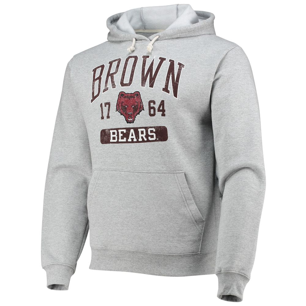 Men's League Collegiate Wear Heathered Gray Brown Bears Volume Up Essential Fleece Pullover Hoodie